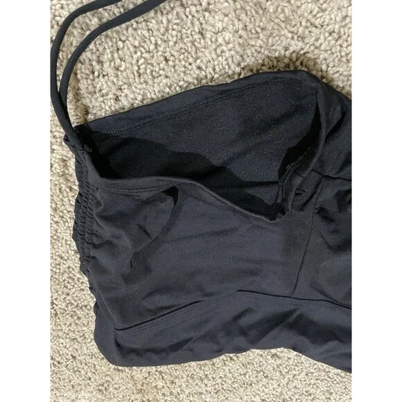 Athleta XS black two-piece bikini set halter underwire top high-waisted Shorts - Picture 7 of 15